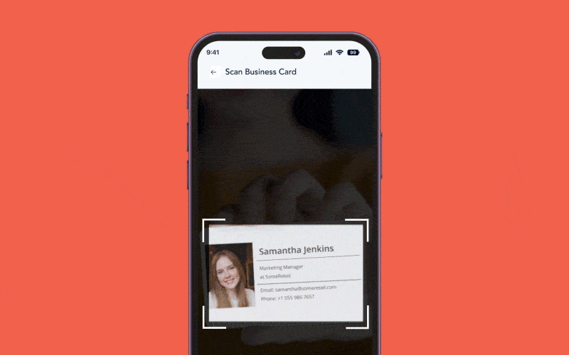 scan business card to capture leads