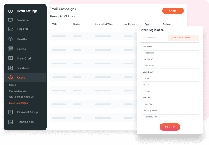 vFairs Feature Set