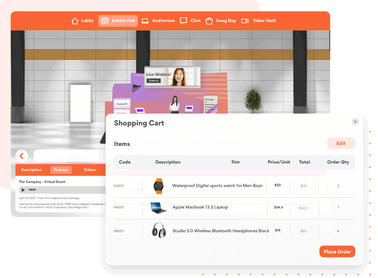 Shopping Cart at a Virtual Event