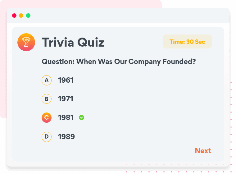 trivia games at a virtual event